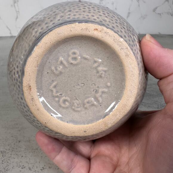 Vintage, Mid Century Scheurich Pottery Textured Gray/Blue Pitcher w/Handle Art - Picture 9 of 9